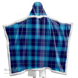 ScotsTee Shop Scottish McKerrell Clan Tartan Sherpa Hooded Blanket Wearable Cuddle Throw Warm Cozy