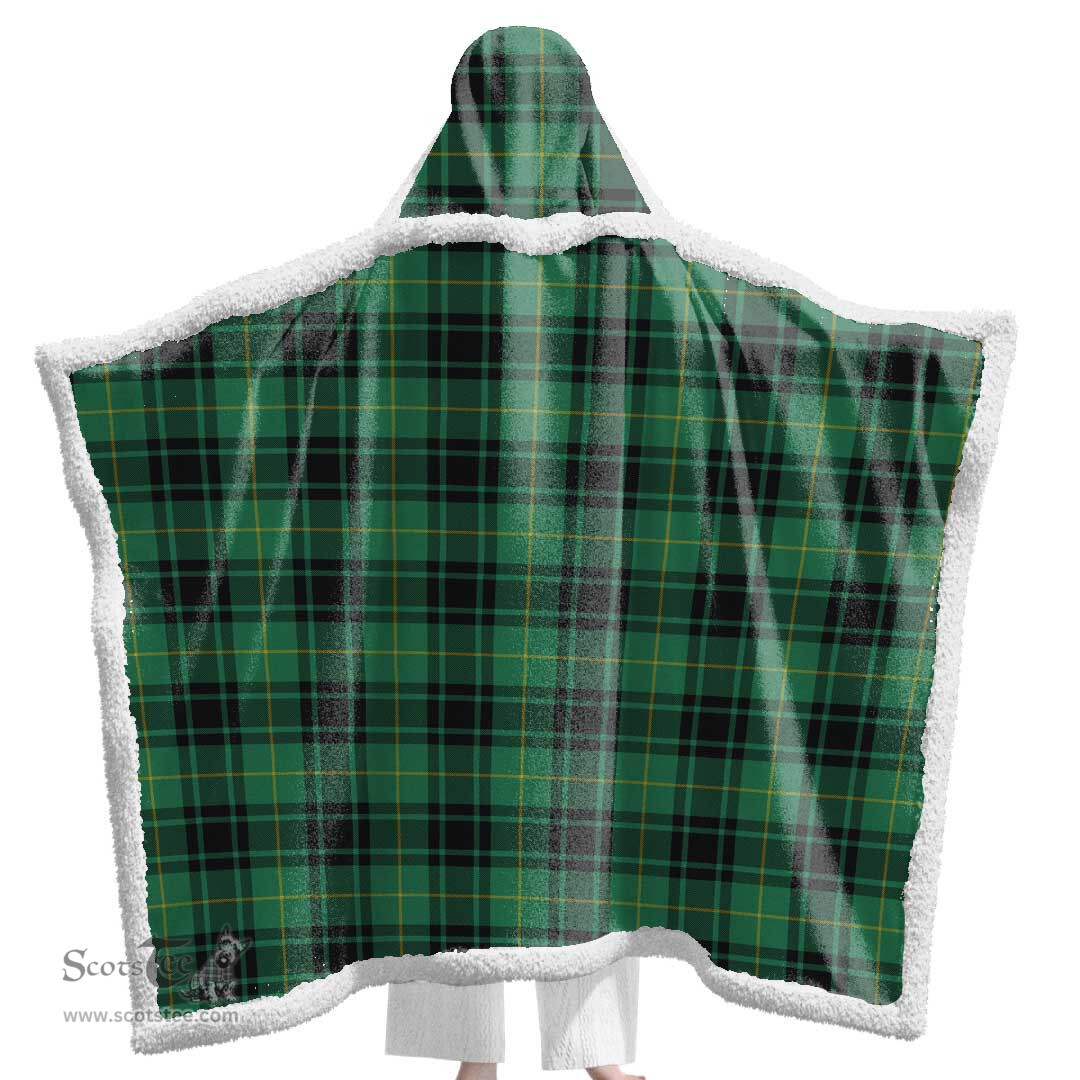 ScotsTee Shop Scottish MacArthur Ancient Clan Tartan Sherpa Hooded Blanket Wearable Cuddle Throw Warm Cozy