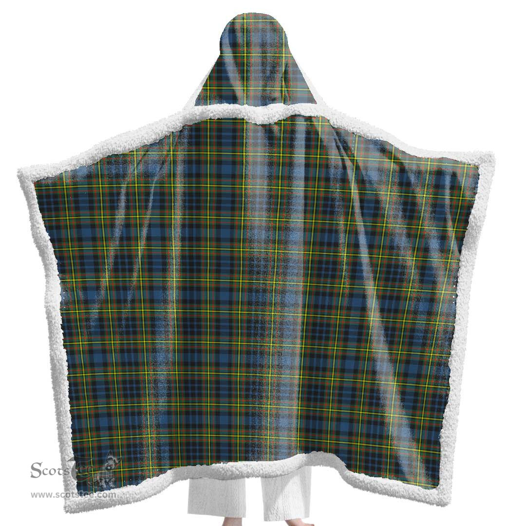 ScotsTee Shop Scottish MacLellan Ancient Clan Tartan Sherpa Hooded Blanket Wearable Cuddle Throw Warm Cozy