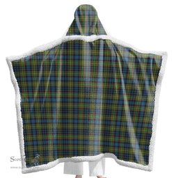 ScotsTee Shop Scottish MacLellan Ancient Clan Tartan Sherpa Hooded Blanket Wearable Cuddle Throw Warm Cozy