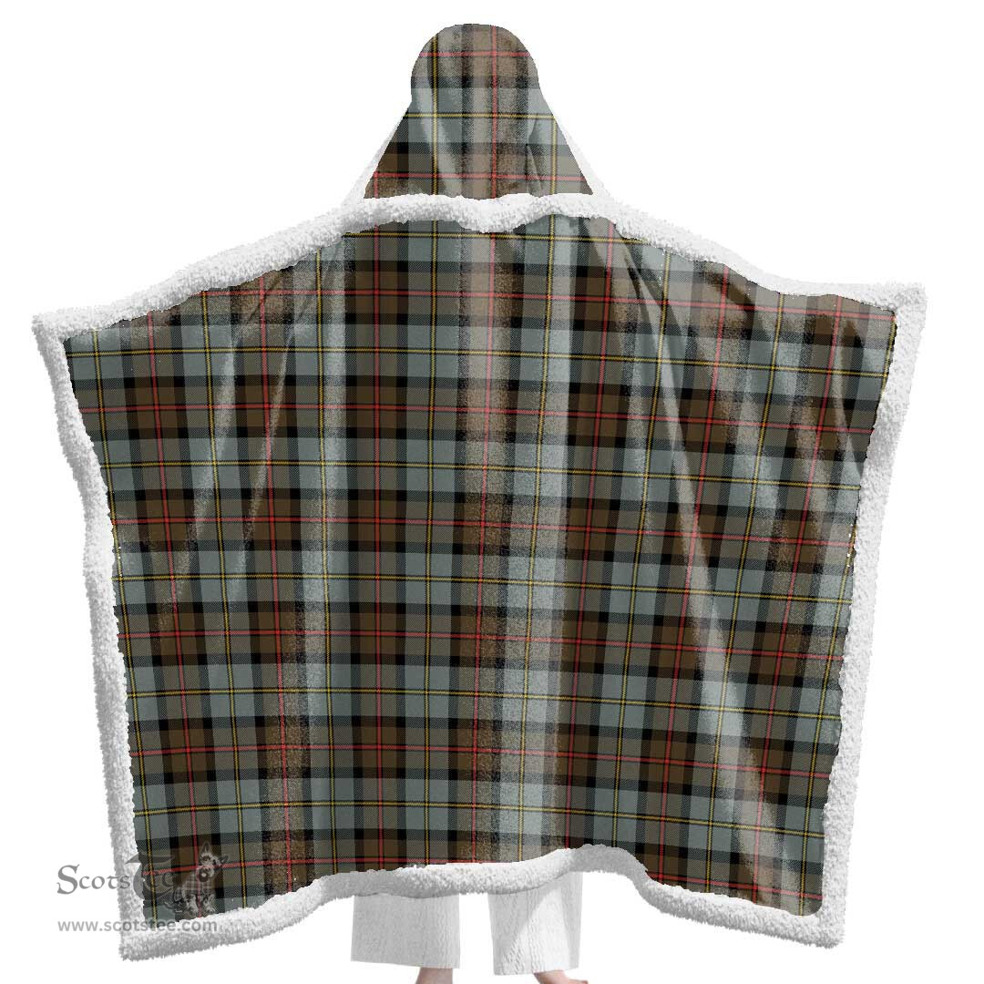 ScotsTee Shop Scottish MacLeod of Harris Weathered Clan Tartan Sherpa Hooded Blanket Wearable Cuddle Throw Warm Cozy