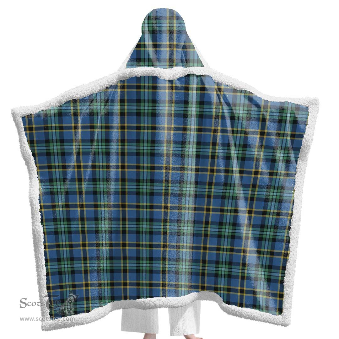 ScotsTee Shop Scottish Weir Ancient Clan Tartan Sherpa Hooded Blanket Wearable Cuddle Throw Warm Cozy