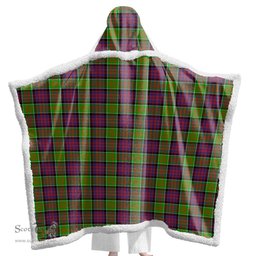 ScotsTee Shop Scottish MacDonald of Clanranald Clan Tartan Sherpa Hooded Blanket Wearable Cuddle Throw Warm Cozy