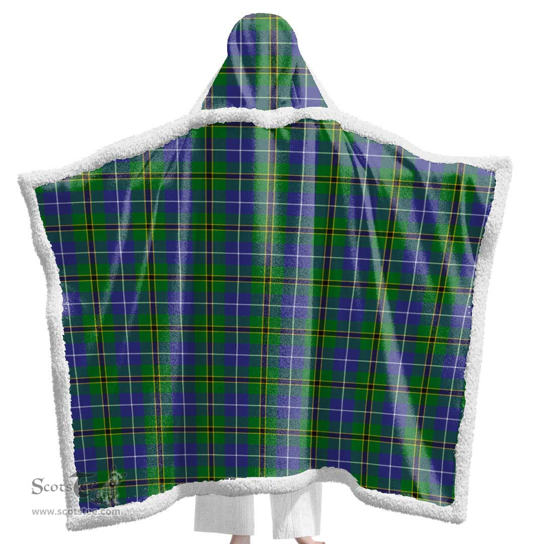 ScotsTee Shop Scottish Turnbull Hunting Clan Tartan Sherpa Hooded Blanket Wearable Cuddle Throw Warm Cozy