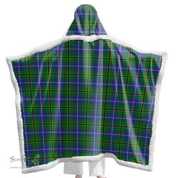 ScotsTee Shop Scottish Turnbull Hunting Clan Tartan Sherpa Hooded Blanket Wearable Cuddle Throw Warm Cozy
