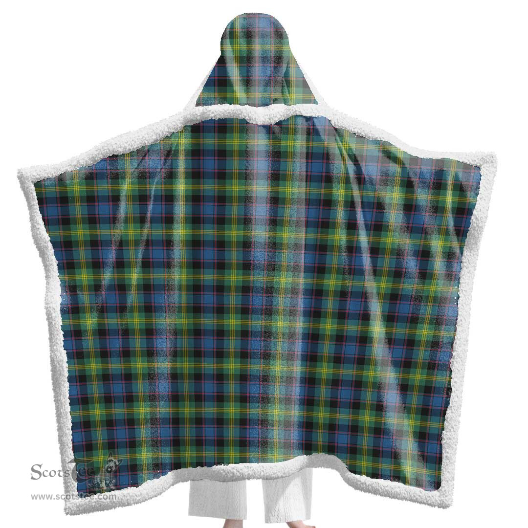ScotsTee Shop Scottish Watson Ancient Clan Tartan Sherpa Hooded Blanket Wearable Cuddle Throw Warm Cozy