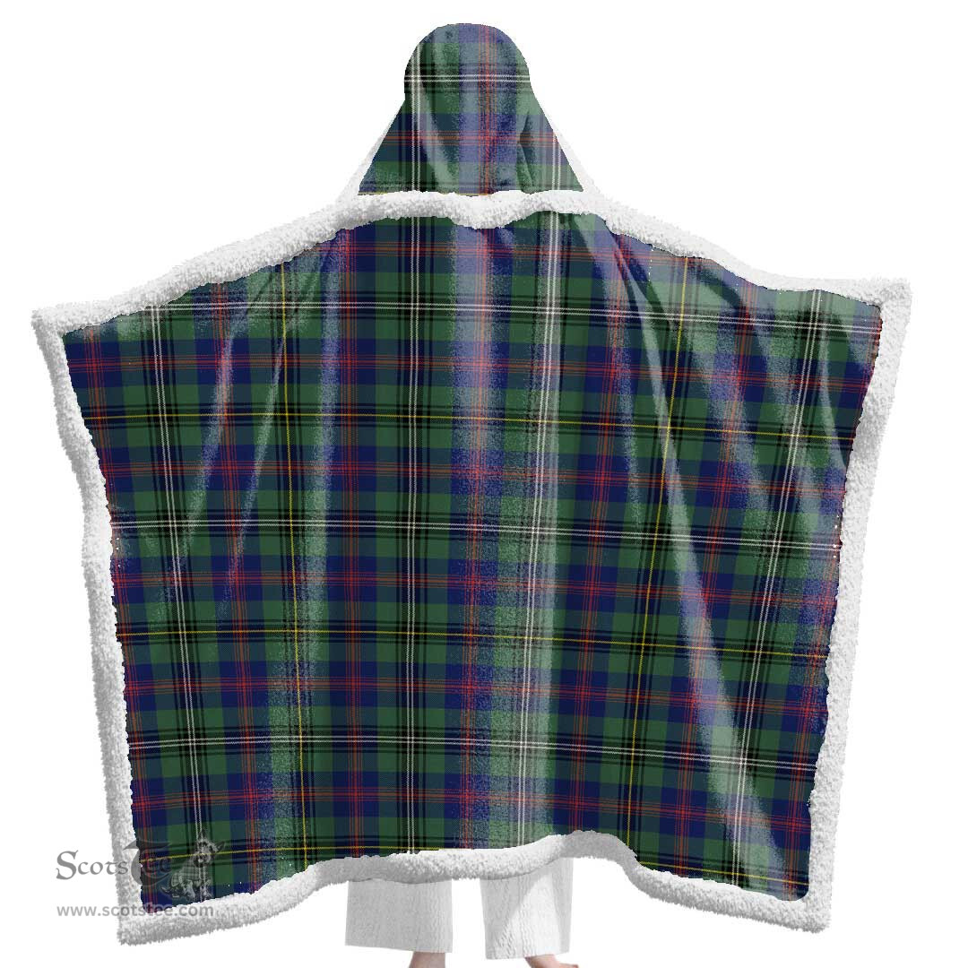 ScotsTee Shop Scottish Wood Modern Clan Tartan Sherpa Hooded Blanket Wearable Cuddle Throw Warm Cozy