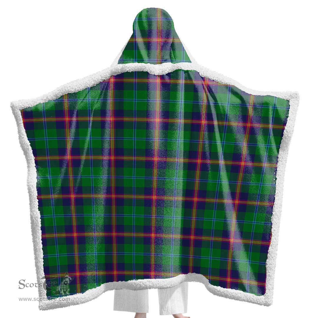 ScotsTee Shop Scottish Young Modern Clan Tartan Sherpa Hooded Blanket Wearable Cuddle Throw Warm Cozy