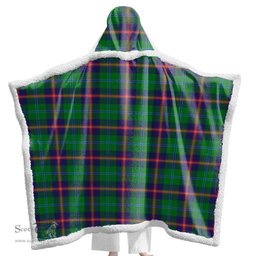 ScotsTee Shop Scottish Young Modern Clan Tartan Sherpa Hooded Blanket Wearable Cuddle Throw Warm Cozy