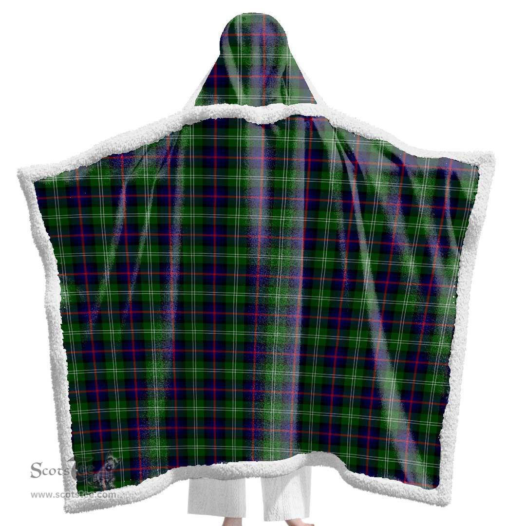 ScotsTee Shop Scottish Sutherland Modern Clan Tartan Sherpa Hooded Blanket Wearable Cuddle Throw Warm Cozy