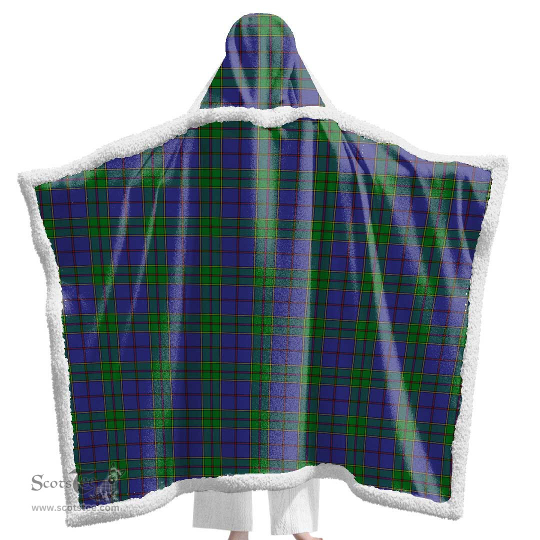 ScotsTee Shop Scottish Strachan Clan Tartan Sherpa Hooded Blanket Wearable Cuddle Throw Warm Cozy