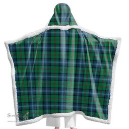 ScotsTee Shop Scottish Urquhart Ancient Clan Tartan Sherpa Hooded Blanket Wearable Cuddle Throw Warm Cozy