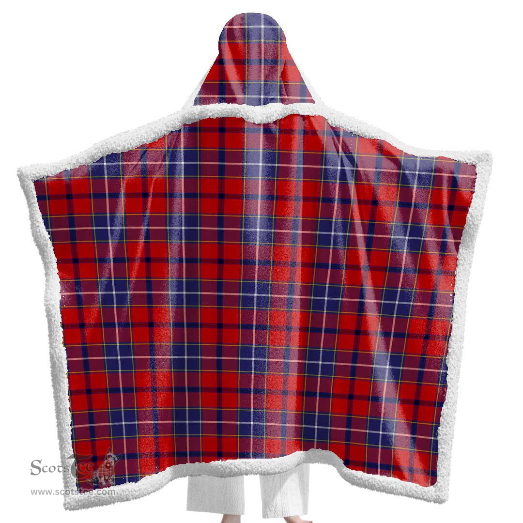 ScotsTee Shop Scottish Wishart Dress Clan Tartan Sherpa Hooded Blanket Wearable Cuddle Throw Warm Cozy