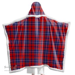 ScotsTee Shop Scottish Wishart Dress Clan Tartan Sherpa Hooded Blanket Wearable Cuddle Throw Warm Cozy
