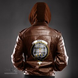 ScotsTee Shop Scottish Bell of the Borders Clan Crest Tartan Leather Jacket