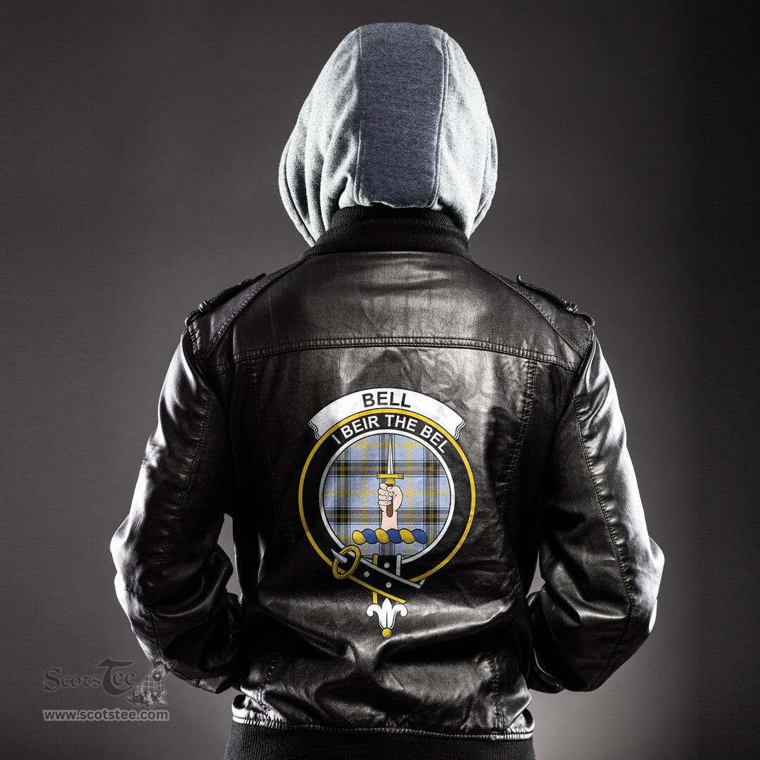 ScotsTee Shop Scottish Bell of the Borders Clan Crest Tartan Leather Jacket