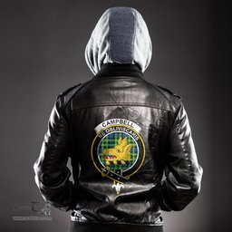 ScotsTee Shop Scottish Campbell of Breadalbane Ancient Clan Crest Tartan Leather Jacket