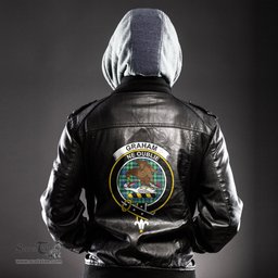 ScotsTee Shop Scottish Graham of Montrose Ancient Clan Crest Tartan Leather Jacket