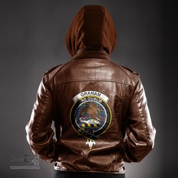 ScotsTee Shop Scottish Graham of Montrose Modern Clan Crest Tartan Leather Jacket