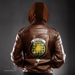 ScotsTee Shop Scottish MacLeod of Lewis Modern Clan Crest Tartan Leather Jacket