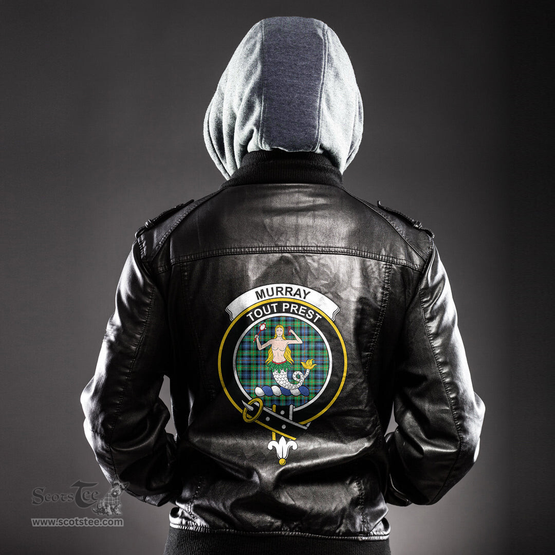 ScotsTee Shop Scottish Murray of Atholl Ancient Clan Crest Tartan Leather Jacket