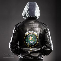 ScotsTee Shop Scottish Murray of Atholl Ancient Clan Crest Tartan Leather Jacket