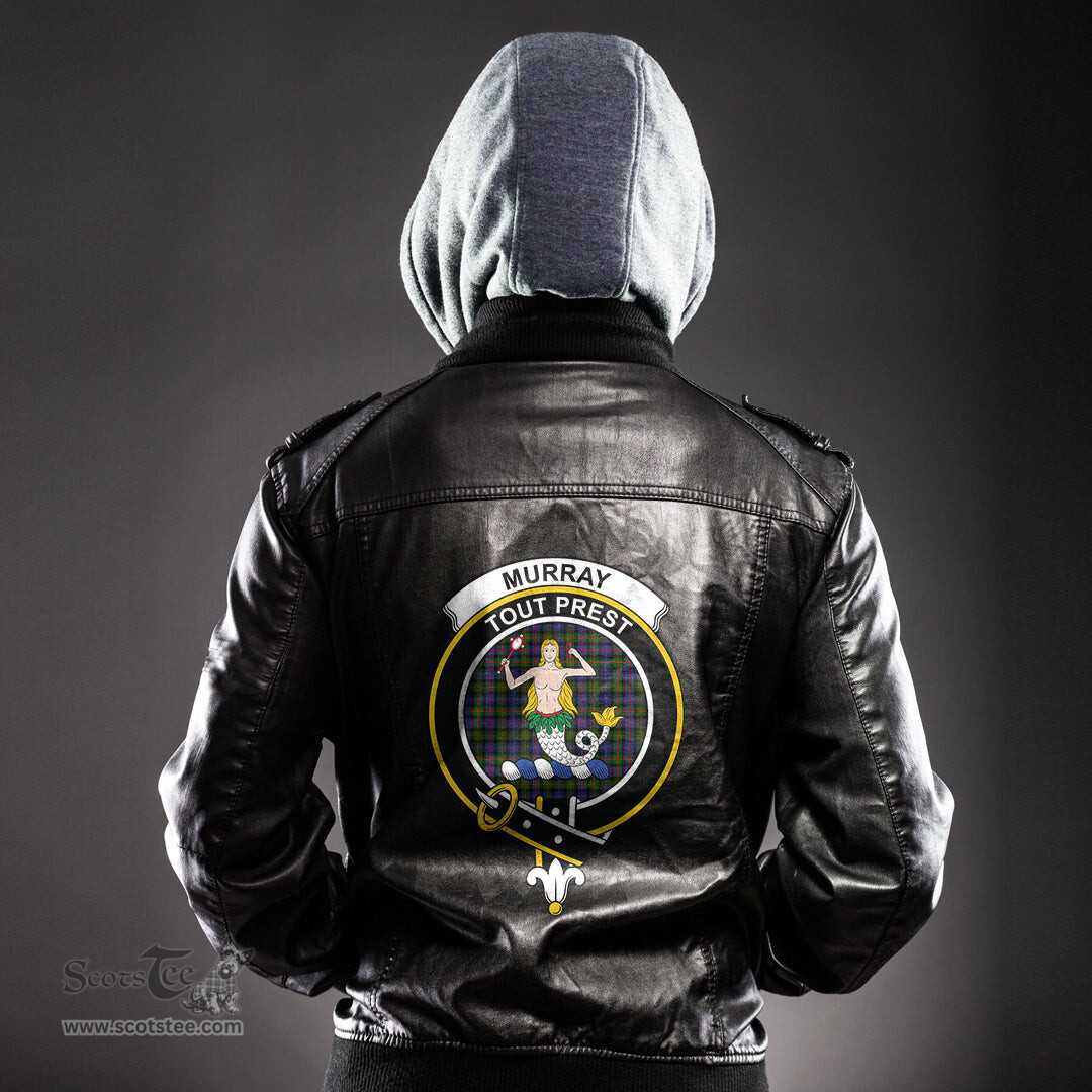ScotsTee Shop Scottish Murray of Atholl Modern Clan Crest Tartan Leather Jacket