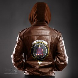 ScotsTee Shop Scottish Ogilvie Hunting Modern Clan Crest Tartan Leather Jacket