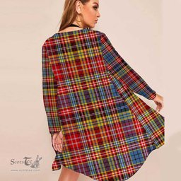 ScotsTee Shop Scottish Drummond of Strathallan Clan Tartan Beach Kimono Womens Beach Cover Up