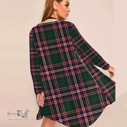 ScotsTee Shop Scottish MacFarlane Hunting Modern Clan Tartan Beach Kimono Womens Beach Cover Up