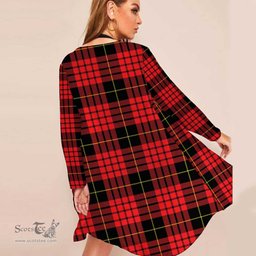 ScotsTee Shop Scottish MacQueen Modern Clan Tartan Beach Kimono Womens Beach Cover Up