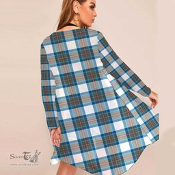 ScotsTee Shop Scottish Stewart Muted Blue Clan Tartan Beach Kimono Womens Beach Cover Up