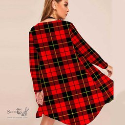 ScotsTee Shop Scottish Wallace Hunting - Red Clan Tartan Beach Kimono Womens Beach Cover Up