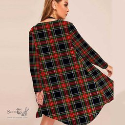ScotsTee Shop Scottish Stewart Black Clan Tartan Beach Kimono Womens Beach Cover Up