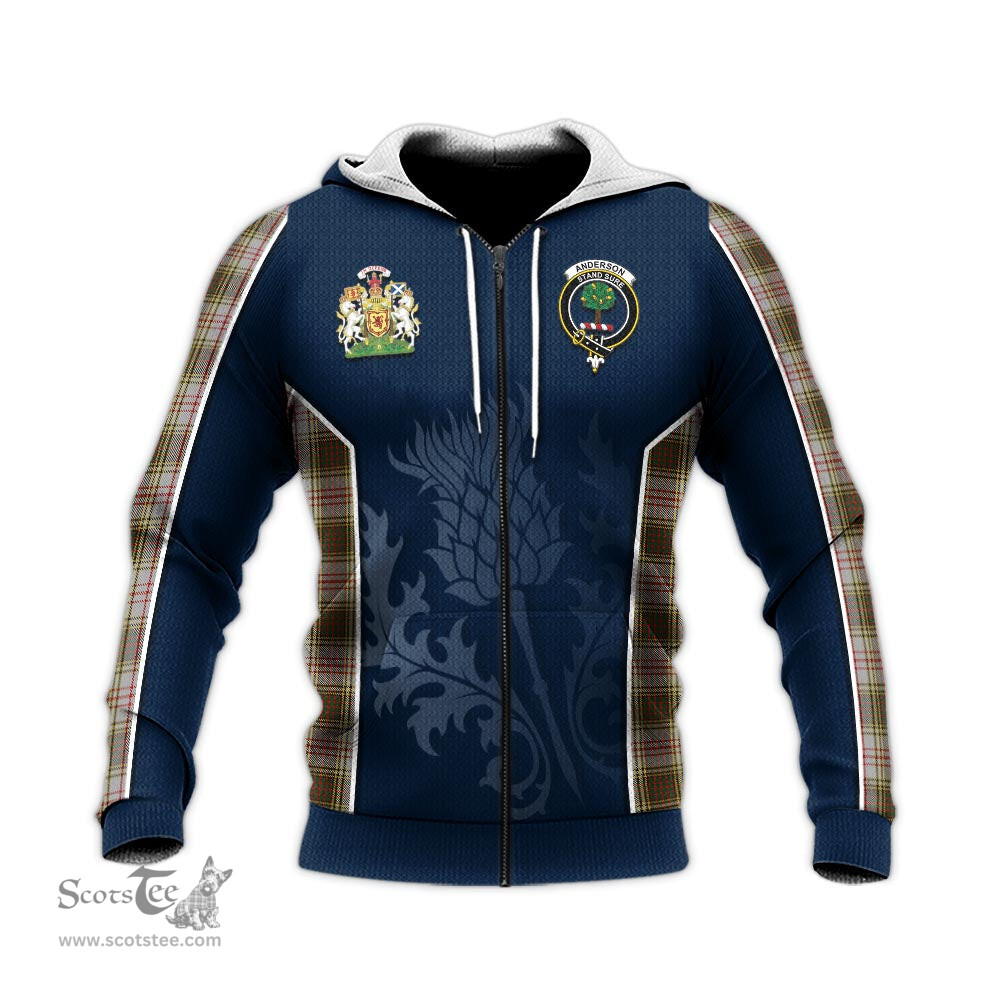 ScotsTee Shop Scottish Anderson Dress Clan Scottish Crest and Scottish Thistle Sport Tartan Hoodie