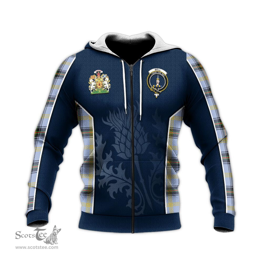 ScotsTee Shop Scottish Bell Clan Scottish Crest and Scottish Thistle Sport Tartan Hoodie