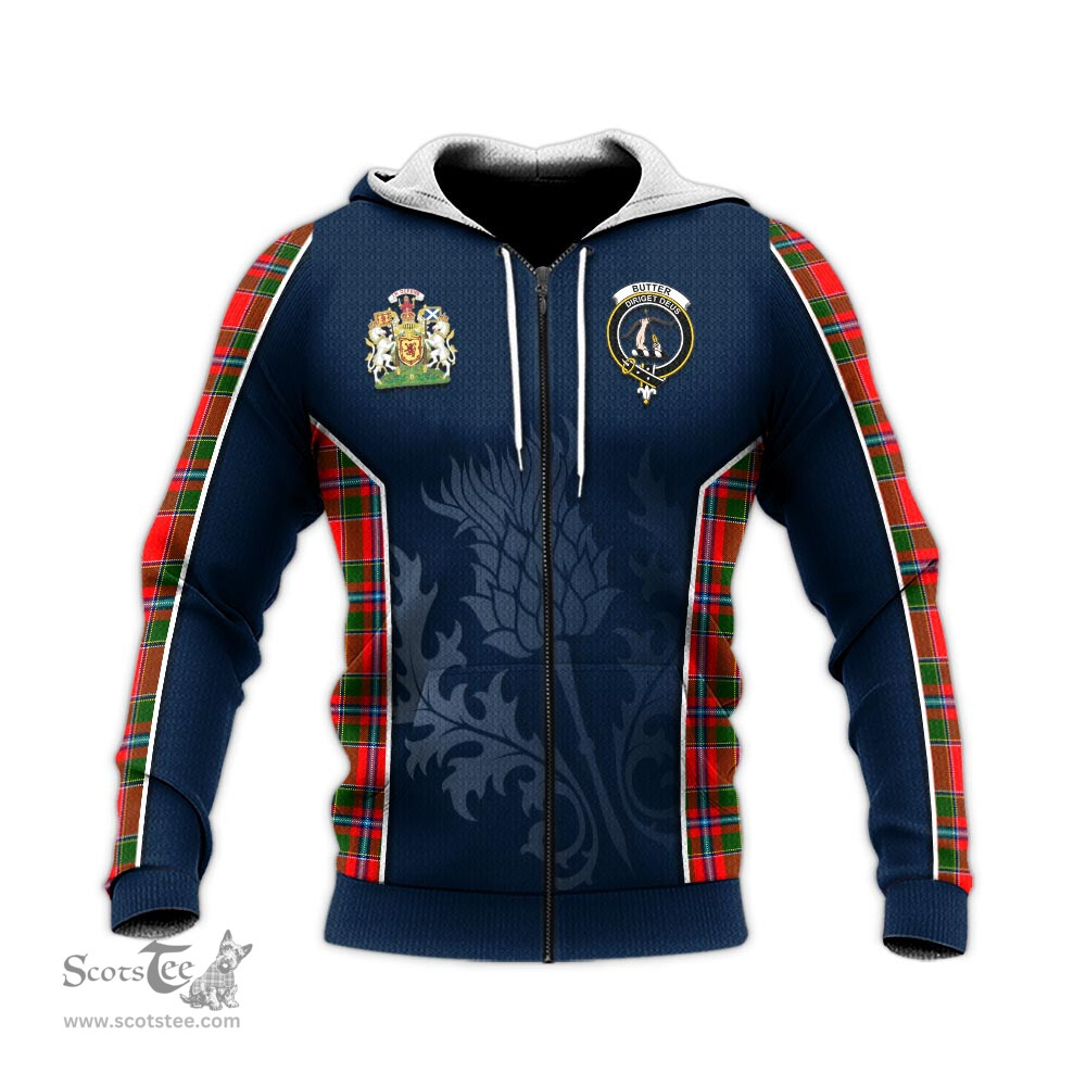 ScotsTee Shop Scottish Butter Clan Scottish Crest and Scottish Thistle Sport Tartan Hoodie