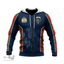 ScotsTee Shop Scottish Butter Clan Scottish Crest and Scottish Thistle Sport Tartan Hoodie