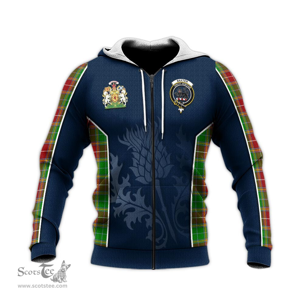 ScotsTee Shop Scottish Baxter Modern Clan Scottish Crest and Scottish Thistle Sport Tartan Hoodie