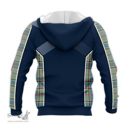 ScotsTee Shop Scottish Balfour Blue Clan Scottish Crest and Scottish Thistle Sport Tartan Hoodie