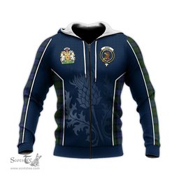ScotsTee Shop Scottish Baird Clan Scottish Crest and Scottish Thistle Sport Tartan Hoodie