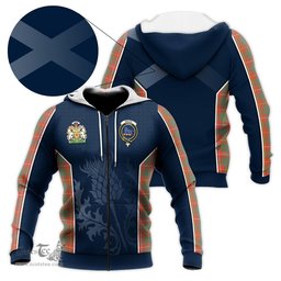 ScotsTee Shop Scottish Bruce Ancient Clan Scottish Crest and Scottish Thistle Sport Tartan Hoodie