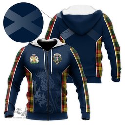 ScotsTee Shop Scottish Buchanan Clan Scottish Crest and Scottish Thistle Sport Tartan Hoodie