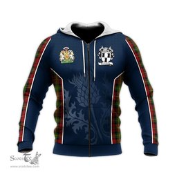 ScotsTee Shop Scottish Blackstock Red Dress Clan Scottish Crest and Scottish Thistle Sport Tartan Hoodie