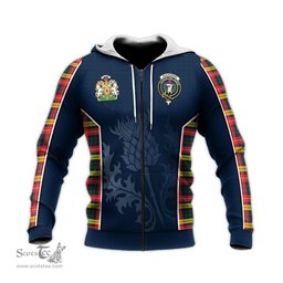 ScotsTee Shop Scottish Buchanan Modern Clan Scottish Crest and Scottish Thistle Sport Tartan Hoodie
