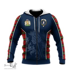 ScotsTee Shop Scottish Boyd Modern Clan Scottish Crest and Scottish Thistle Sport Tartan Hoodie