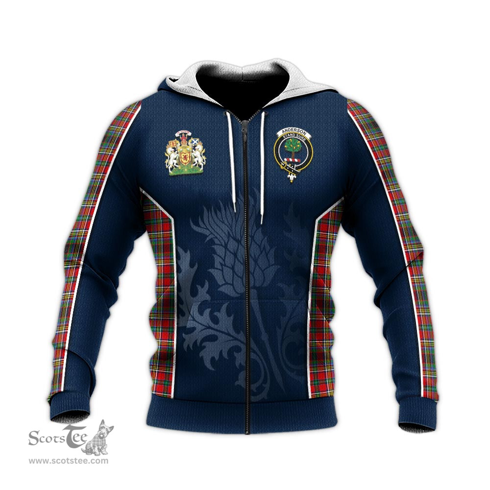 ScotsTee Shop Scottish Anderson of Arbrake Clan Scottish Crest and Scottish Thistle Sport Tartan Hoodie