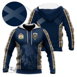 ScotsTee Shop Scottish Baillie Dress Clan Scottish Crest and Scottish Thistle Sport Tartan Hoodie