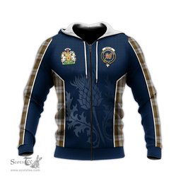 ScotsTee Shop Scottish Baillie Dress Clan Scottish Crest and Scottish Thistle Sport Tartan Hoodie