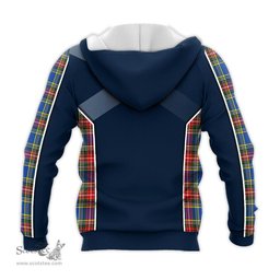 ScotsTee Shop Scottish Bethune Clan Scottish Crest and Scottish Thistle Sport Tartan Hoodie